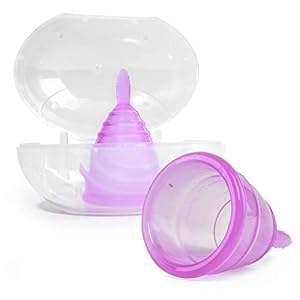 Joybeau 2 Pack Soft Menstruationstasse Wiederverwendbarer Menstruationsbecher Menstrual Cup Periode Cup