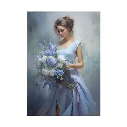 Toile d'art mural de personnage 60x80cm peinture decorative sans cadre pour salon