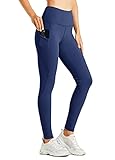 Willit Women's Fleece Lined Legging Water Resistant Legging Thermal Winter Hiking Yoga Running Tights High Waisted Navy Blue M