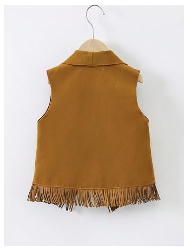 GORGLITTER Girl's Fringe Sleeveless Blazer Open Front Coat2