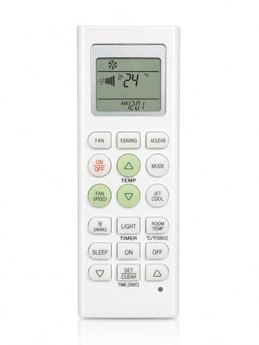Image of AC Remote Control Compatible with LG Split Air Conditioner | AKB73455716, AKB73635603, AKB73455712 | Fan Speed, Jet Cool, Timer, Sleep, Swing, Room Temp & Light Functions | White | RE 36