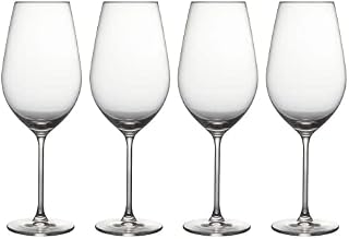 Crystal Red Wine Glasses, Set of 4 x 500ml - European Made - Clear Glass