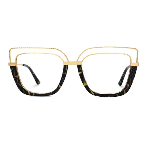 Image of Zeelool Stylish Oversize Cat Eye Glasses Frame for Women with Non-prescription Clear Ornella ZJGX370408