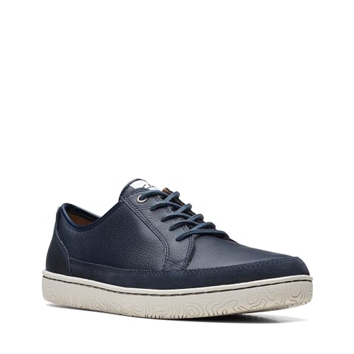 Image of Clarks Mens Clarks Hodson Lace Navy Leather Boat Shoe
