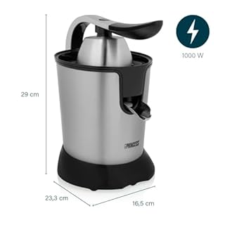 Princess Spremiagrumi, 1000W, 2 Coni, Filtro Regolabile per la Polpa, Sistema di Erogazione Diretta, Beccuccio Antigoccia, Parti Lavabili in Lavastoviglie, Piedini Antiscivolo, 201873