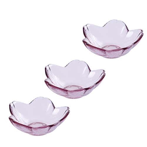 COLLBATH 3pcs Flavor Dish Seasoning Dish Japanese Condiment Dishes Soy Sauce Dish Maraschino Cherries Small Plate Candy Bowl Cherries Maraschino Stylish Seasoning Dish Pink