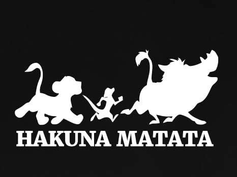 Image of Hakuna Matata Decal Vinyl Sticker White Cars Trucks SUV Laptops Walls Glass Metal - 5.5 inches