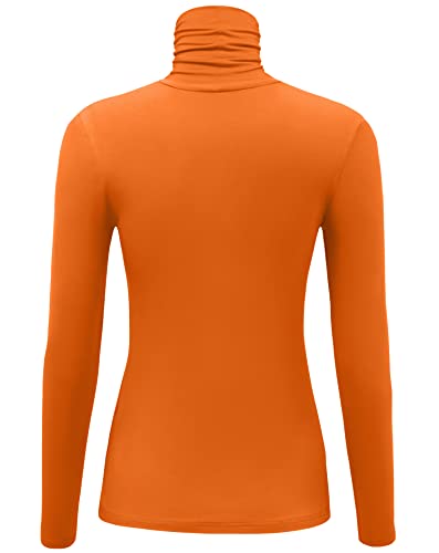 Image of AUHEGN Women's Long Sleeve Lightweight Turtleneck Top Slim Fit Pullover T-Shirt (S-XXL)