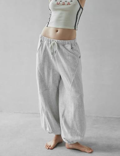 Yimoon Womens Wide Leg Sweatpants Baggy Cotton Athletic Joggers Elastic Waist Palazzo Harem Pants4