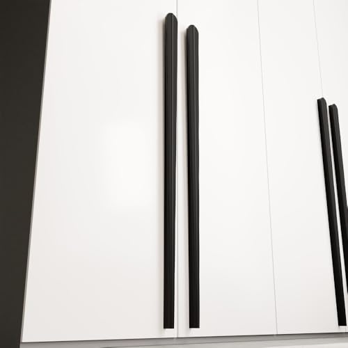 Image of LAPO 36 Inch Pull Handles for Drawer Units, Suitable for Cabinet & Wardrobes Doors, Smooth Hold Style, Rust Resistant Surface, Hole to Hole Size 90 cm, Quick Install Setup (Black, Pack of 3)