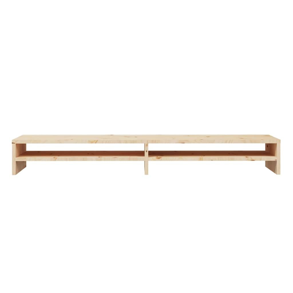Drewno sosnowe z półkami pod monitor 100x24x13 cm Brąz