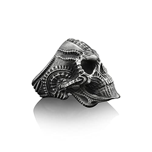 Skull Handmade Sterling Silver Men Biker Ring, Silver Skull Gothic Ring, Skull Punk Ring, Skull Silver Men Jewelry, Unique Ring for men