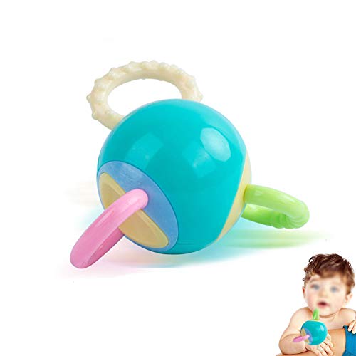 mxdmai 1pc Juguetes para bebés Twista Bola Mordedor Sonajeros mordedores Agarrar y girar Sacudiendo Campana Rattle juguete de regalo para el bebé recién nacido niña Boy colores del caramelo para bebé