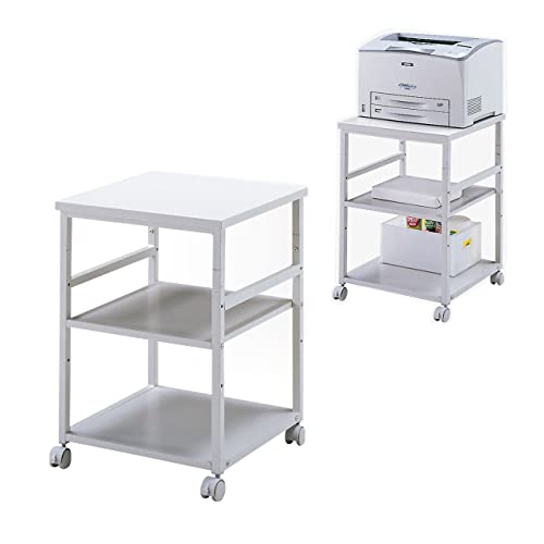 サンワサプライ アウトレット プリンター台 3段 キャスター付き ラック 収納 スチール製 幅51×奥行51×高さ70cm ライトグレー LPS-T109