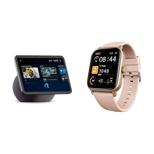 Image of boAt Wave Call 3 (Spring Blossom) with Amazon Echo Show 8 (Graphite) Combo, Save extra