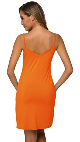 Image of AUHEGN Women's Basic Adjustable Spaghetti Strap Cami Slip Mini Dress