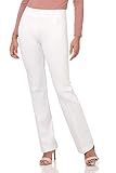 Rekucci Women's Secret Figure Pull-On Knit Bootcut Pant w/Tummy Control (14, Off White)