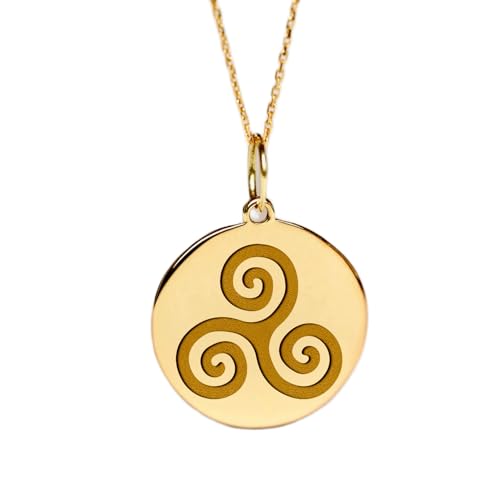 Colante de trisquel en plata de ley 925 y oro con cadena de 45 cm