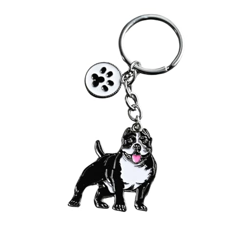 BT Bear Schlüsselanhänger mit Hundemotiv, niedlicher Metall-Schlüsselanhänger, Taschenanhänger, American Bully Pitbull, S