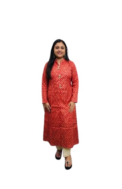 AURAA by KiVvarA Women's Silk Leheriya 2-Piece Set, Relaxed Fit, Red, Ghaji Silk and Cotton Glace, with Signature Pockets-image-6