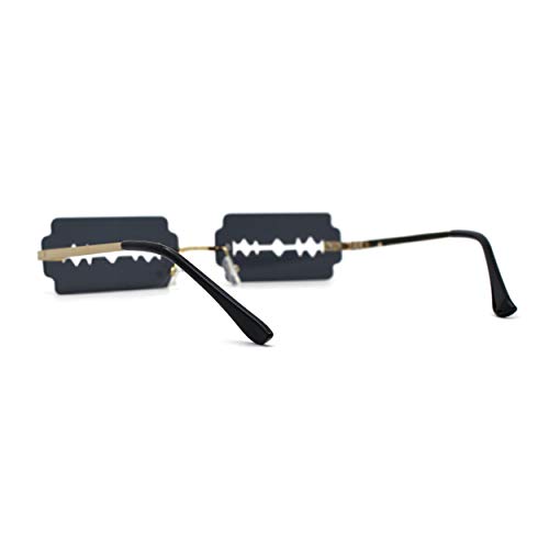 Image of SA106 Razor Blade Shape Funky Hipster Rimless Sunglasses