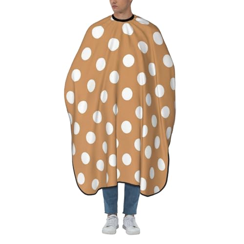 Barbers cape con lunares blancos 140x168cm para barberías y peluquerías