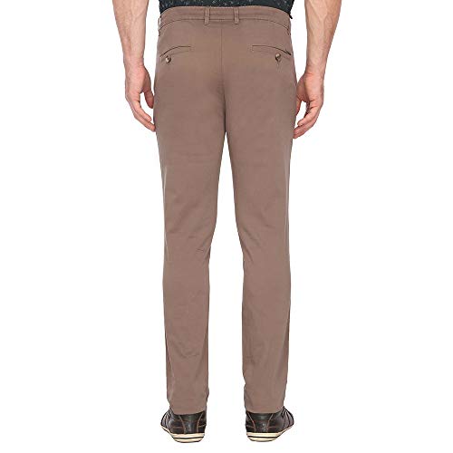 Image of VETTORIO FRATINI by Shoppers Stop Mens 4 Pocket Solid Chinos Brown