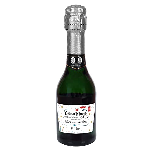Herz & Heim® Piccolo Käfer Secco Frizzante zum Geburtstag mit personalisiertem Etikett
