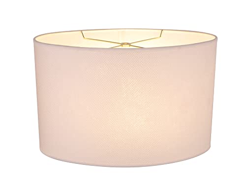 Image of Aspen Creative 37021A Transitional Oval Hardback Shaped Spider Construction Lamp Shade in Off-White, 15 1 /2 inch wide (9 inch + 15 1 /2 inch) x (9 inch +x 15 1 /2 inch) x 10 inch