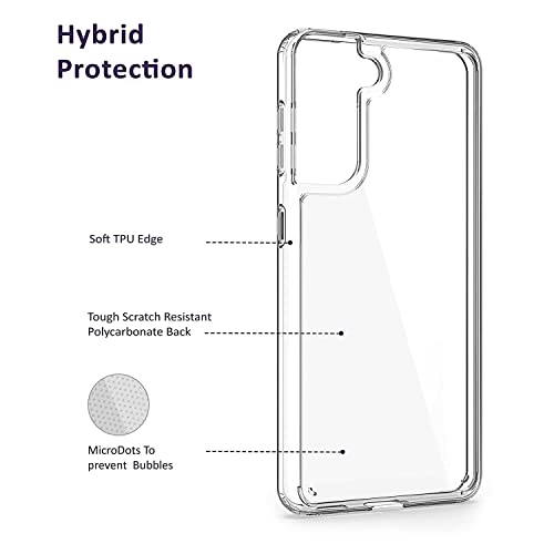 Image of Dashmesh Shopping Back Cover for Samsung Galaxy S21 5G (Soft & Shockproof Back Case with inbuilt Cushioned Edges), Transparent