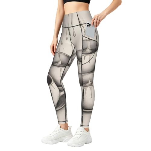 Leggings con estampado de teteras anti-transparencias para ejercicio cómodo