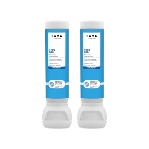 Bama Essentials Shoe Deo (2 x 100ml) – antibakterielle Frische, hygienisches, Deospray für Sport-, Arbeits- und Freizeitschuhe