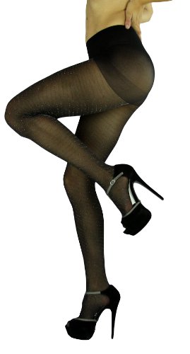 Image of ToBeInStyle Women's Shine & Shimmer Pantyhose Opaque Lurex Tights
