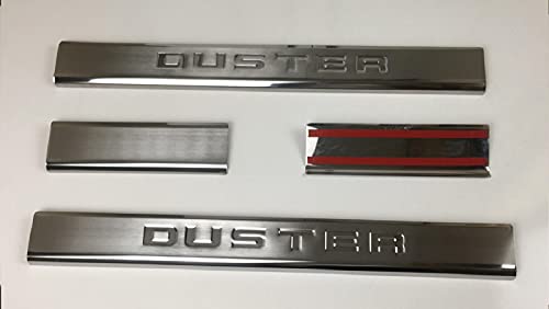 manox Lot de 4 seuils de portière pour Dacia Duster 2010-2017 - En acier inoxydable chromé Cover