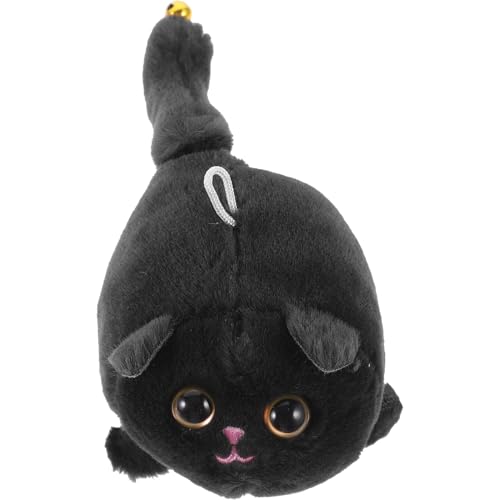 IMIKEYA Peluches Gato de Suave con de Cuerda Que Mueve Juguete Divertido para Fiestas y Regalo Creativo para Amigos Muñeco Felpa Negro