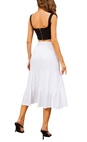 Image of Tsher Tube Top Dress for Women Summer Solid Strapless Mini Dresses Off The Shoudler Ruffle Beach Cover Sundress