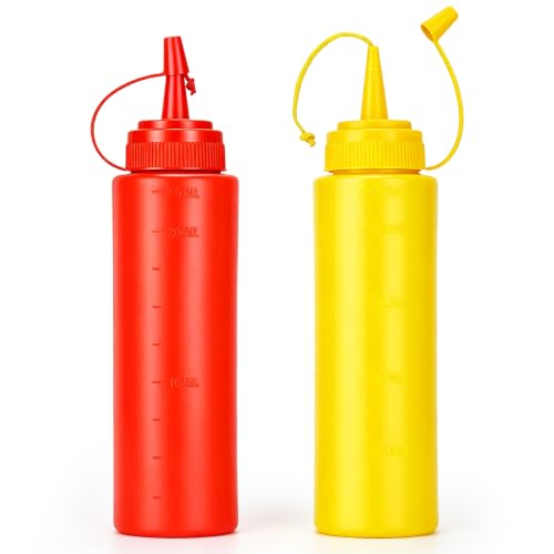 Garneck 2Pcs Fake Mustard & Ketchup Bottle Interactive Prank Toys Novelty Squirt Funny Condiment Squirt Bottle for Adults Kids Halloween Party