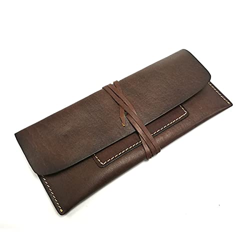 RARESTAN Geldbörse aus Leder schlicht Geldbörse Bargeldbeutel Stiftehalter aus Leder, Kaffee Cover