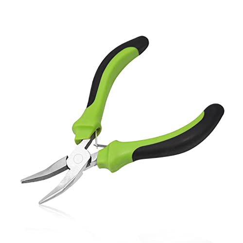Image of Mini Bent Nose Pliers 5 Inch Bent Chain Nose Pliers Smooth Jaw Jewelry Making Handcraft Making Product Repair Handmade