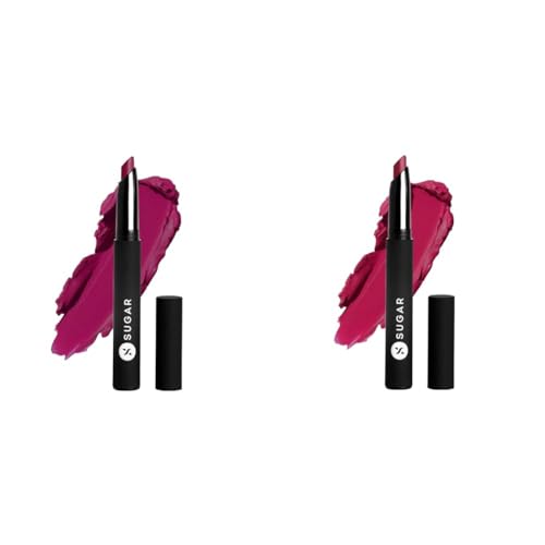 SUGAR Cosmetics – Matte Attack – 08 Daft Pink & 01 Bold Play (Cardinal Pink) – 2 gms Matte Finish