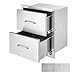Mophorn 17.7x20.6 Inch Outdoor Kitchen Stainless Steel Double Access BBQ Drawers with Chrome Handle, 18 x 20.6 x 12.7 Inch