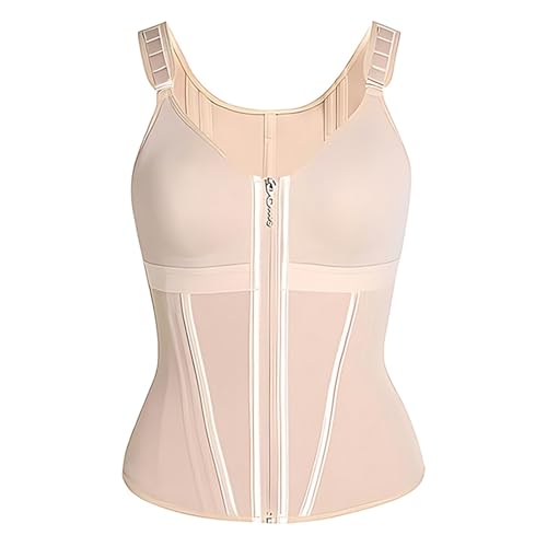 Waist Trainer Corset with Bra for Women Tummy Control Sport Workout Body Shaper Vest for Women Postpartum Gym Zipper Hooks4