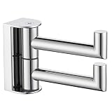 Angle Simple Gancho giratorio cromado pulido, doble gancho para pared