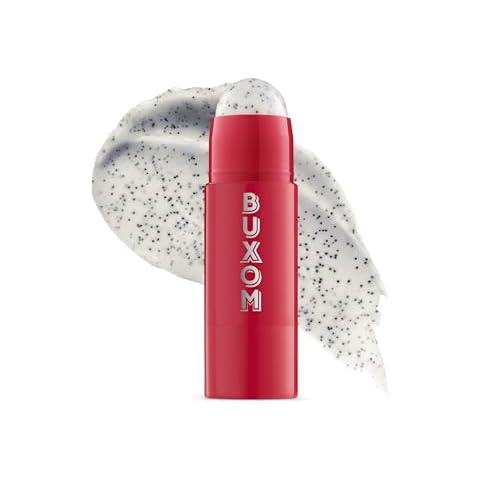 BUXOM Power-Full Lip Scrub, Gentle Sugar Exfoliator, Hydrating Scrub Stick for Lip Prep, Moisturizing Lip Care with Papaya Seed Oil, Cruelty Free Cover