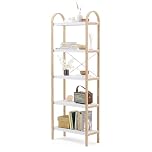Umbra Bellwood Five-Tier Shelf Book Case Display with 5 Shelves, White/Natural