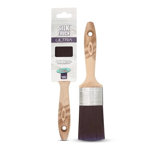Axus Decor Silk Touch Ultra (Mink Series) Paint Brush Filaments & Birchwood Handle - For Walls, Ceilings, Wood & Metal - Anti-Rust Stainless Steel - Next Generation Brush- 2 Inch
