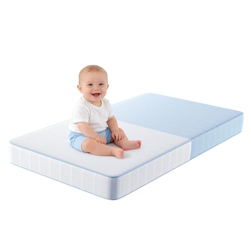 TeQsli Crib Mattress, Breathable Memory Foam Toddler Mattress...