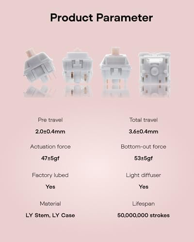 Image of EPOMAKER Gaming Keyboard Switches, 35 PCS, Linear /Tactile Switch, 5-Pin Pre-Lubed Switch, Creamy Switches, Compatible with MX Keycaps for Mechanical Keyboard (Cream Marble, Linear)