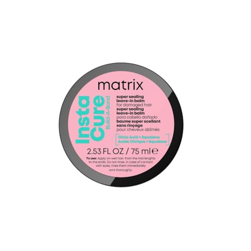 MATRIX, Baume Super Scellant Sans Rinçage, Cheveux Abîmés, Répare & Renforce la Fibre Capillaire, Acide Citrique & Squalane, Instacure Build-A-Bond, 75 ml