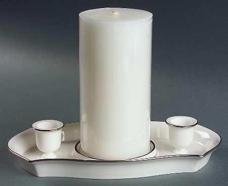Lenox China Opal Innocence Unity Candleholder (Holds 2), Fine China Dinnerware